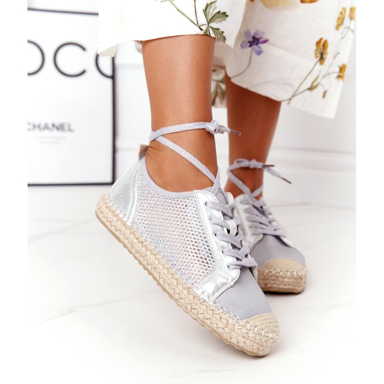 S.Barski Nauhatut avoimet espadrillot S. Barski L17704 hopea 1