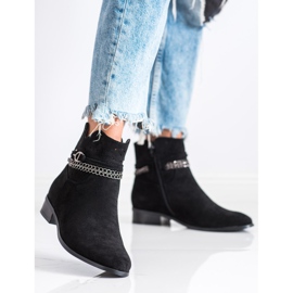 Saappaat koristeketjulla VINCEZA musta 2