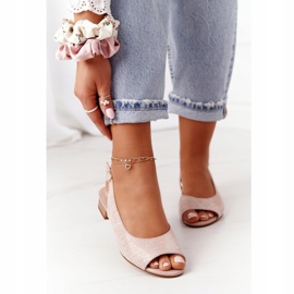 Suede korkokengät Sandaalit Sergio Leone SK807 Pinkki vaaleanpunainen kultainen 2