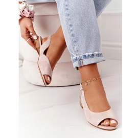 Suede korkokengät Sandaalit Sergio Leone SK807 Pinkki vaaleanpunainen kultainen 3