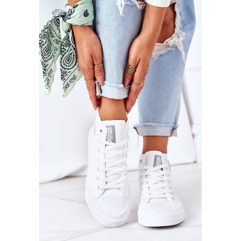 Naisten korkeat tennarit Big Star GG274016 valkoinen 1