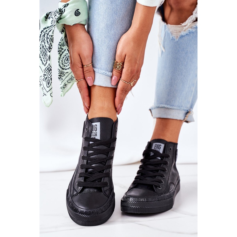 Naisten nahkatossut Big Star GG274015 Musta 2