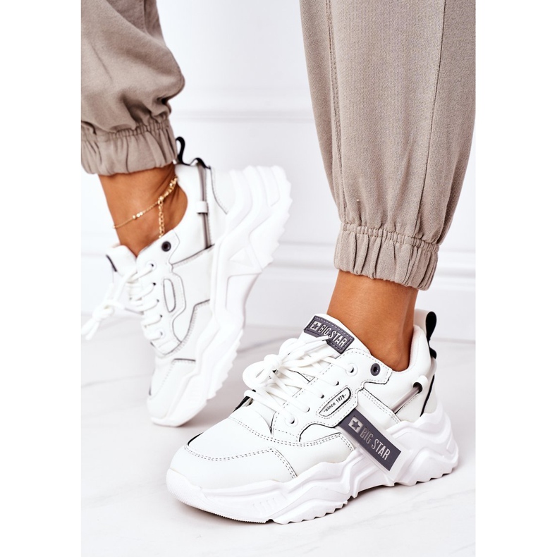 Naisten urheilukengät Big Star GG274213 Valkoinen-Harmaa 1