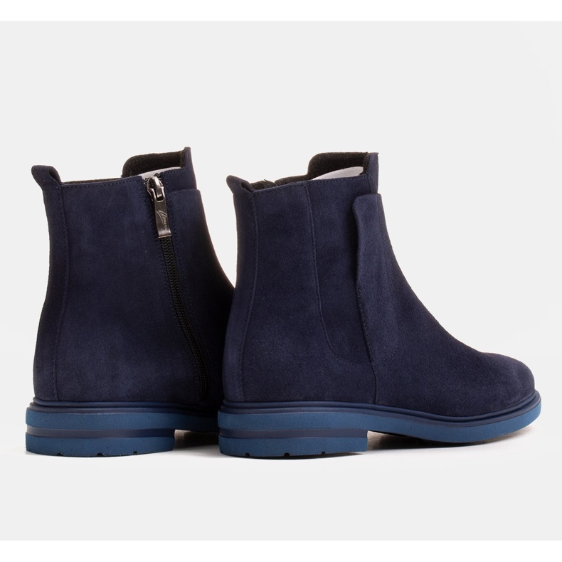 Marco Shoes Kevyet saappaat, joissa on litteä pohja, valmistettu luonnollisesta nahasta laivastonsininen 2