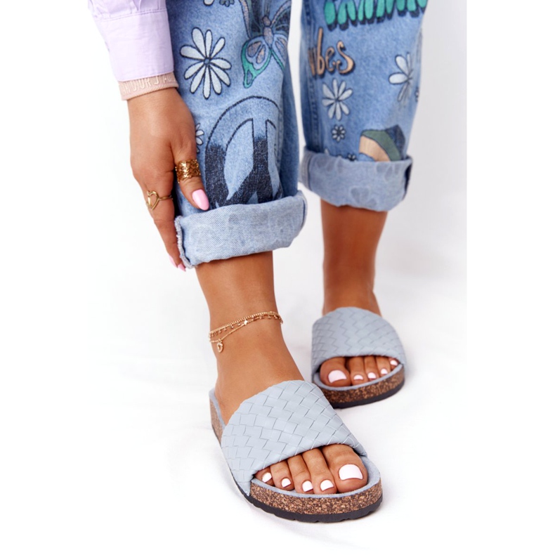 MSMG Siniset Catalina -nahkatossut korkkipohjalla sininen 3