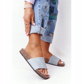 MSMG Siniset Catalina -nahkatossut korkkipohjalla sininen 2