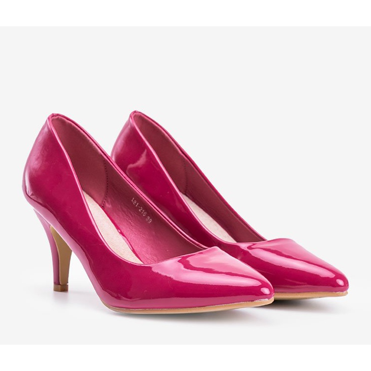 Tummanpunaiset pumput Faith -korkokengillä vaaleanpunainen 1