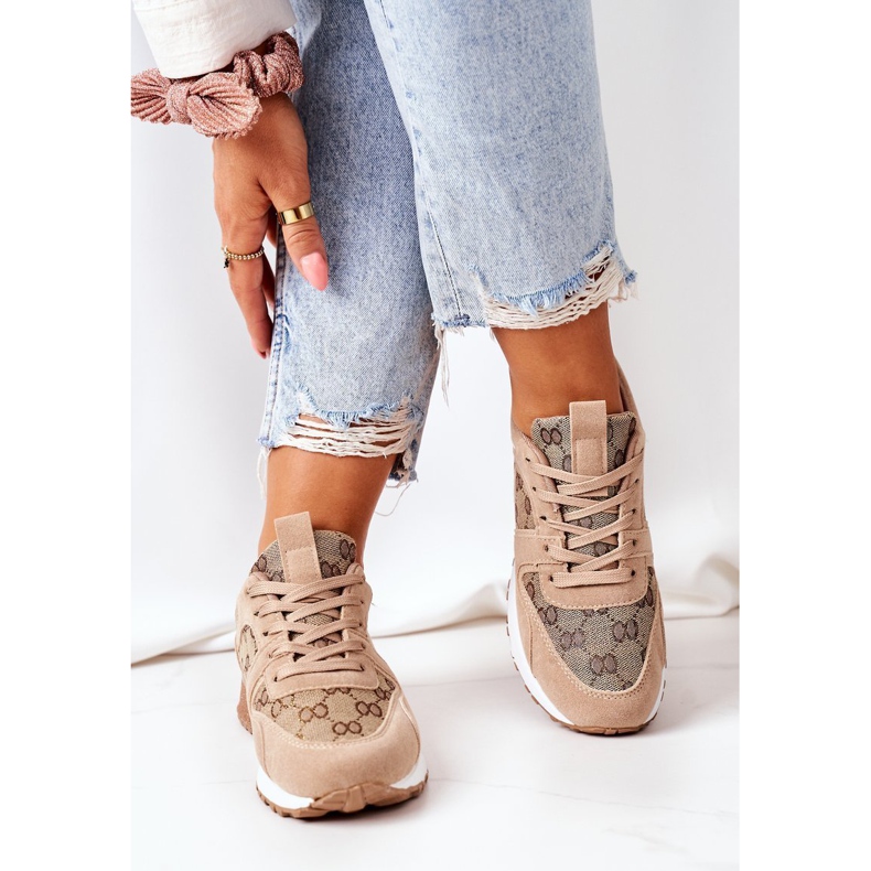 NEWS Urheilukengät Tennarit Beige ja Gold Aruba ruskea 2