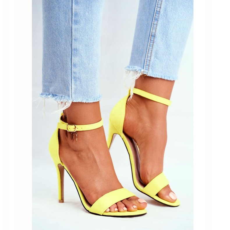 PS1 Naisten sandaalit korkokenkällä, ekologinen mokka Yellow Liberty keltainen 1