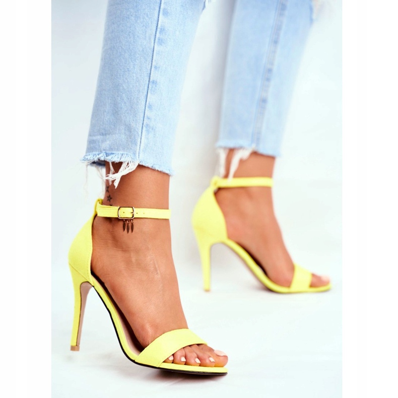 PS1 Naisten sandaalit korkokenkällä, ekologinen mokka Yellow Liberty keltainen 3