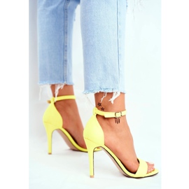 PS1 Naisten sandaalit korkokenkällä, ekologinen mokka Yellow Liberty keltainen 4