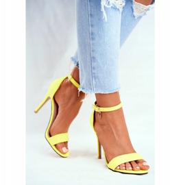 PS1 Naisten sandaalit korkokenkällä, ekologinen mokka Yellow Liberty keltainen 5