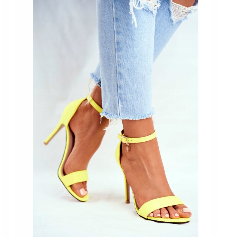 PS1 Naisten sandaalit korkokenkällä, ekologinen mokka Yellow Liberty keltainen 5