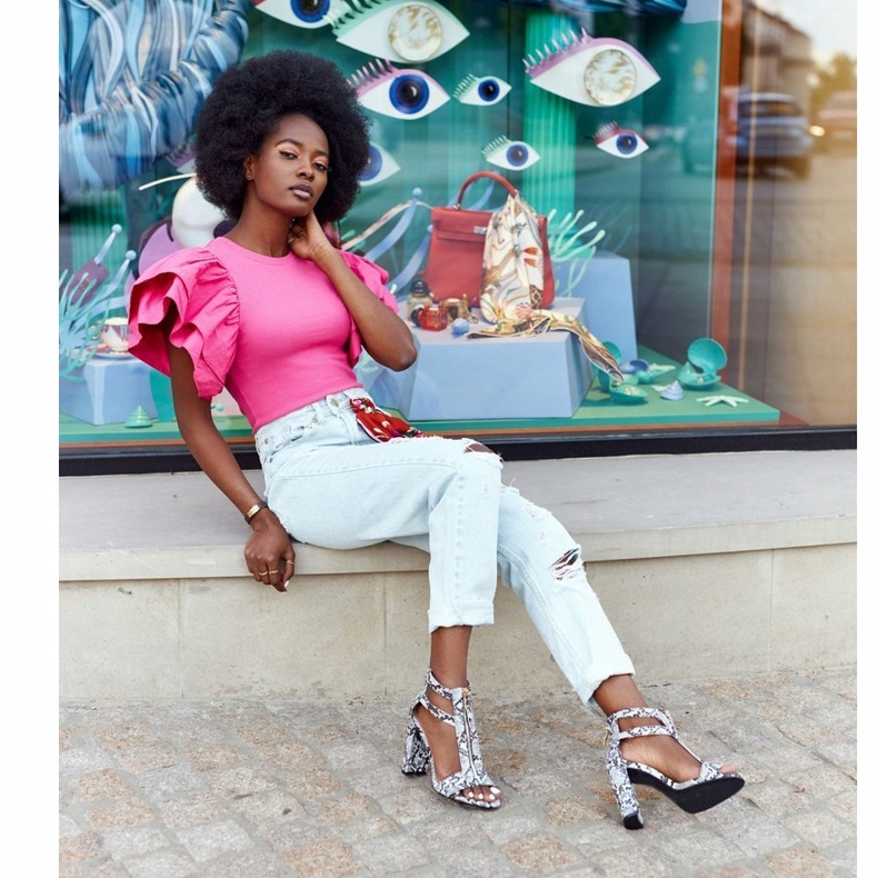 PS1 Mustat sandaalit baarissa, jossa on käärmehahmo harmaa 4