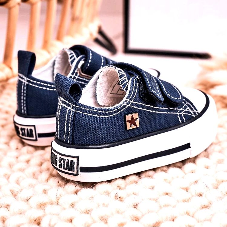 Lasten matalat lenkkarit tarranauhalla Big Star HH374097 Navy Blue sininen 6