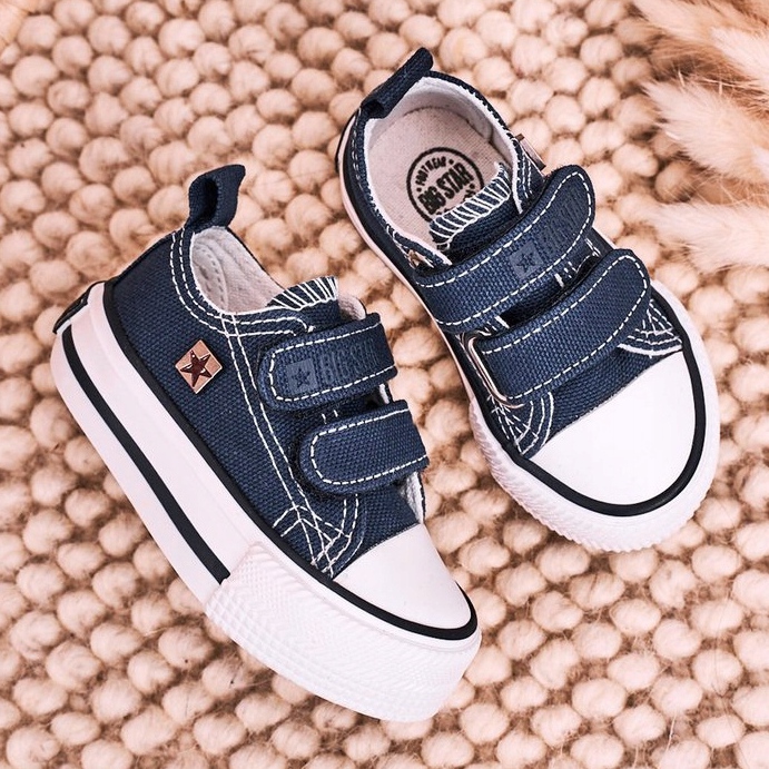 Lasten matalat lenkkarit tarranauhalla Big Star HH374097 Navy Blue sininen 3