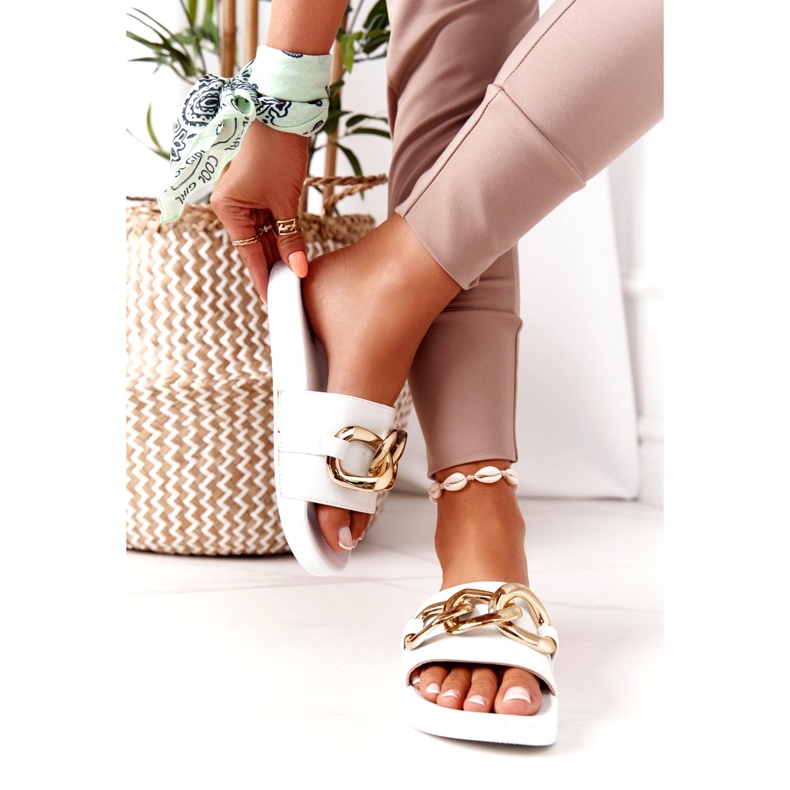 PS1 Yhden hetken kumiset varvastossut ketjulla valkoinen 4