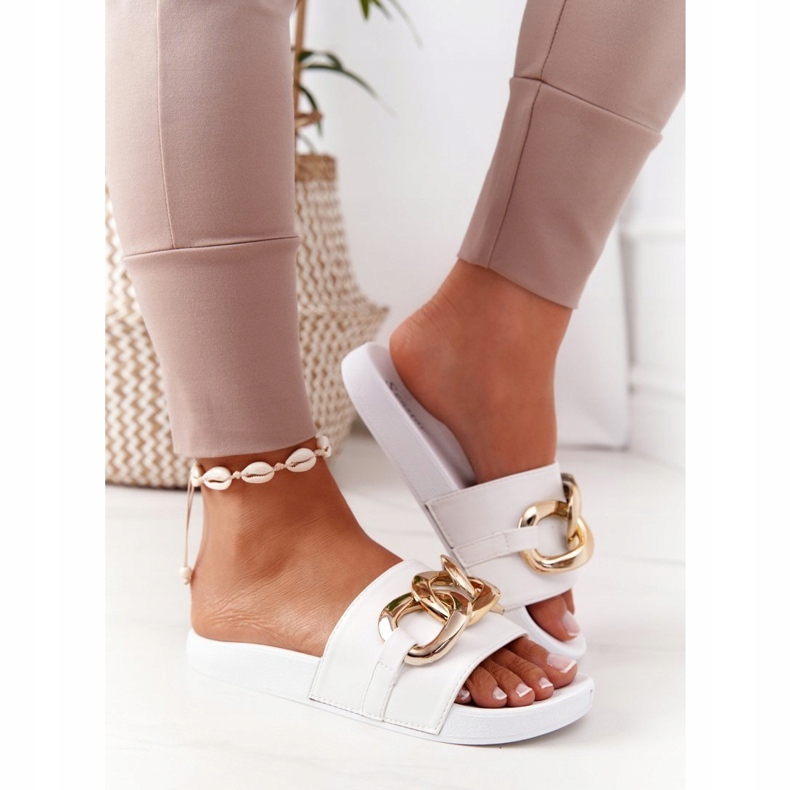 PS1 Yhden hetken kumiset varvastossut ketjulla valkoinen 3