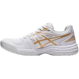 Asics Upcourt 4 W 1072A055 103 lentopallokengät valkoinen kulta valkoinen 2
