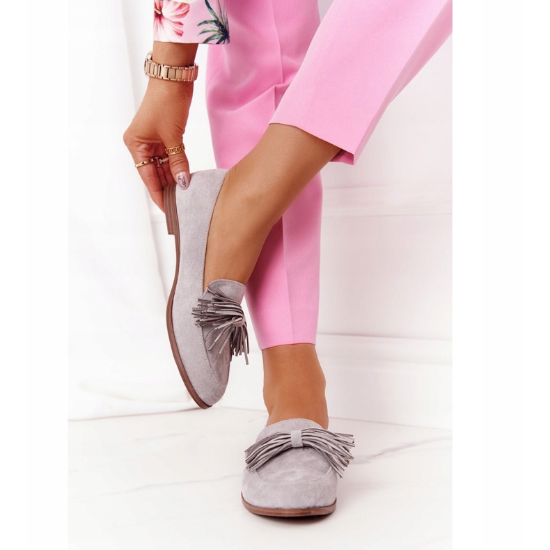 EVE Harmaat mokkanahkakengät, joissa on reunat Alicante 21PB35-3530 4