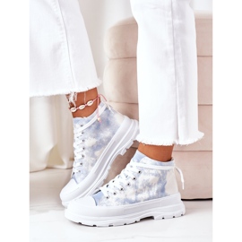 FJ1 Korkeat lenkkarit suurella sinisellä pohjalla, solmittava Trissy-vaikutus valkoinen sininen 2