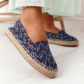 Espadrillot punotulla alustalla Big Star AA274628 Navy Blue tummansininen 1