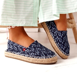 Espadrillot punotulla alustalla Big Star AA274628 Navy Blue tummansininen 3