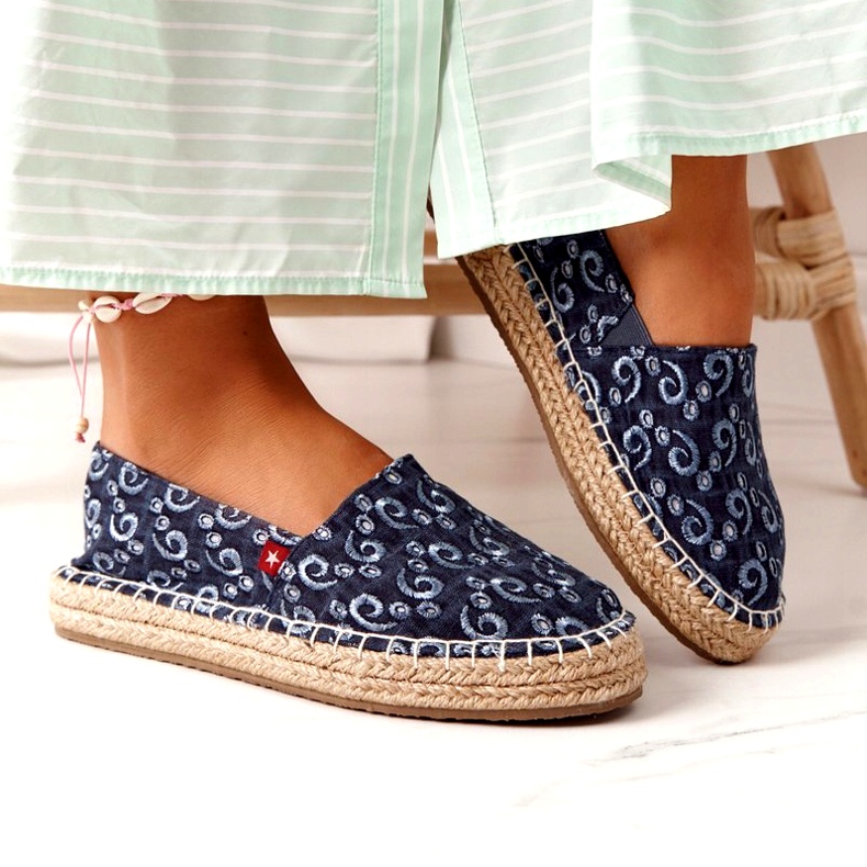 Espadrillot punotulla alustalla Big Star AA274628 Navy Blue tummansininen 3