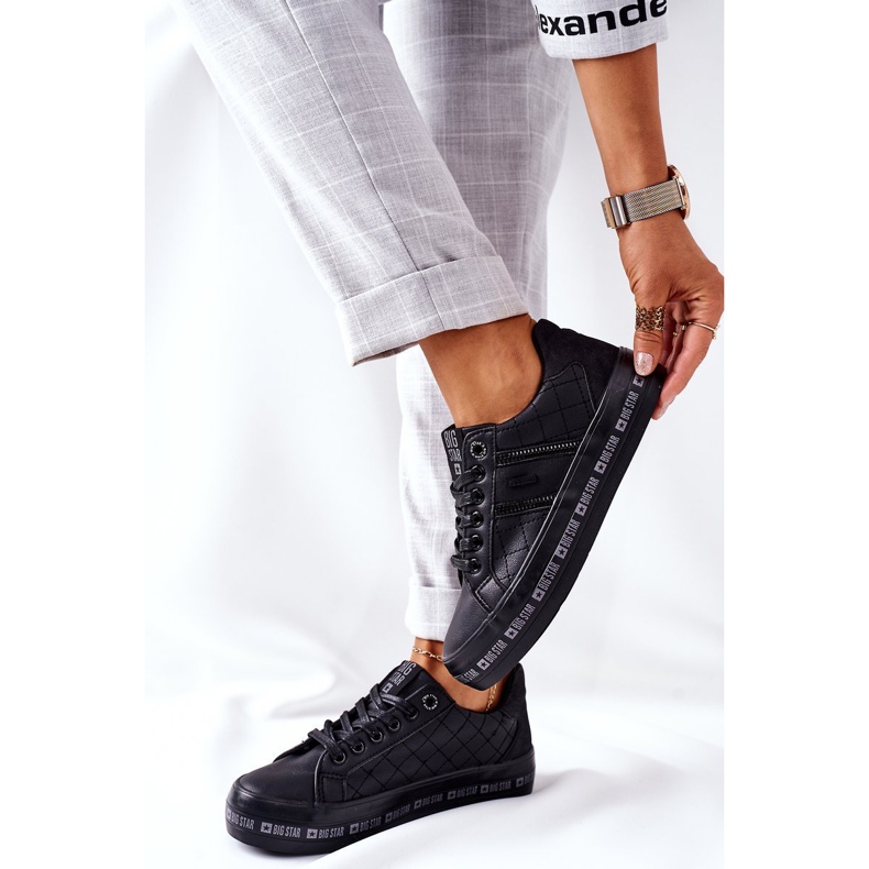 Nahka lenkkarit Big Star II274070 Musta Platform 1