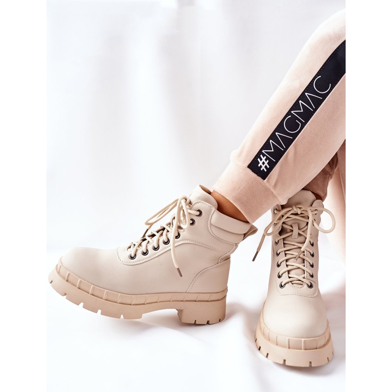 Big Star Timberki Saappaat Traperki Beżowe Mustgrow beige 1