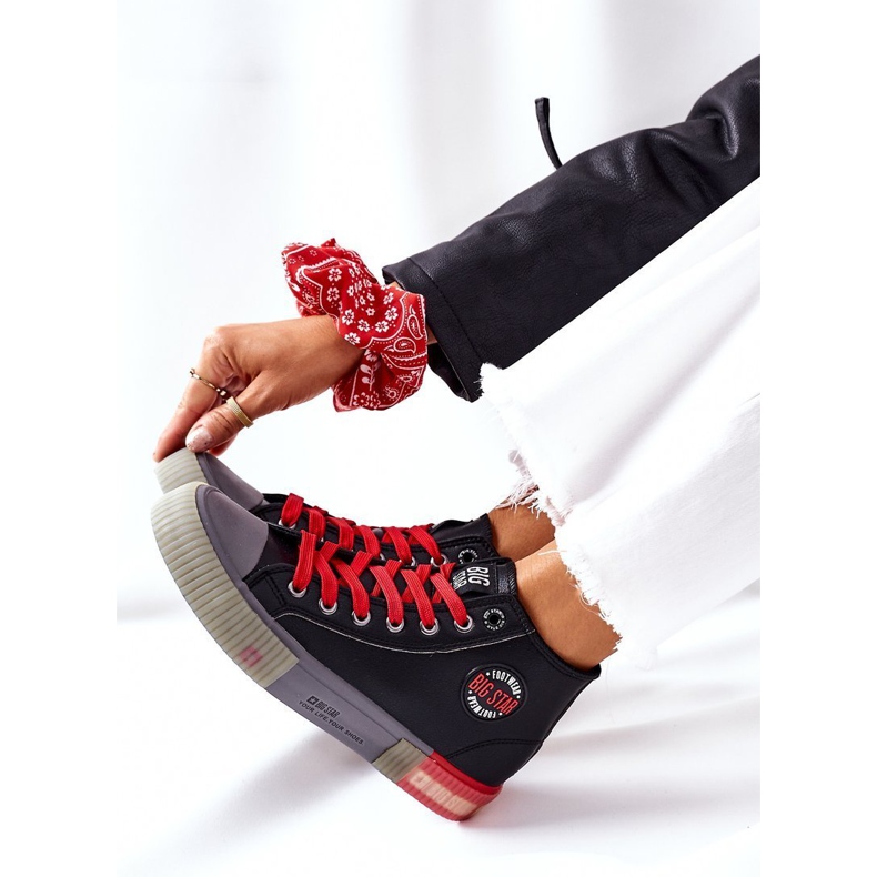 Nahkatossut Big Star II274139 Musta punainen 1