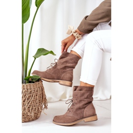 PS1 Saappaat, joissa kaksinkertainen päällinen Vaaleanruskea Violetta khaki 2