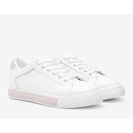 Valkoiset ja beigenväriset lenkkarit, joissa kuvio Turandont -päällisessä valkoinen 1