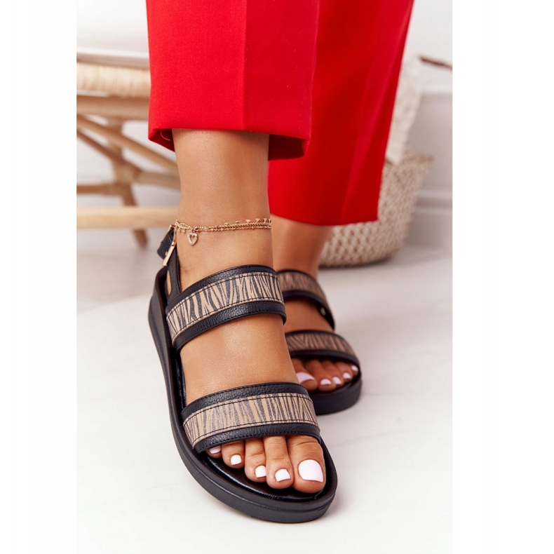 Nahkaiset kiilahihnat Laura Messi 2232 Musta beige 5