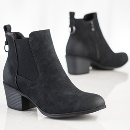 J. Star Mukavat saappaat matalalla pylväällä musta 1