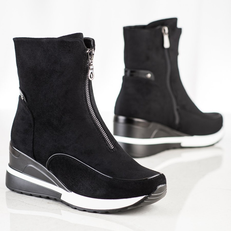 Korkeat mustat VINCEZA -saappaat 1