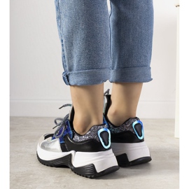 Hopeiset lenkkarit korkealla jousipohjalla musta hopea 1