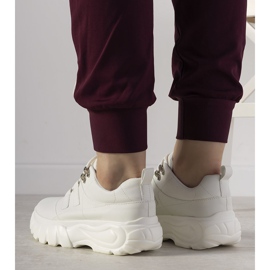 Valkoiset urheilukengät, joissa korkea Luna -pohja valkoinen 1