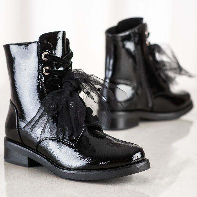 S. BARSKI Saappaat lakattua Eco -nahkaa S.BARSKI musta 1