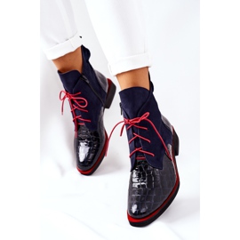 Alberto Violli Nahka saapikkaat Alligator kuvio Navy Blue Bruselle punainen laivastonsininen 2