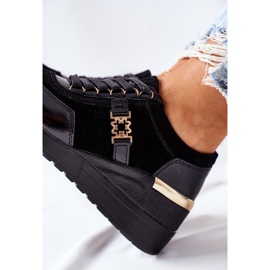 S.Barski Naisten nahkaiset kiilakengät musta Montessori 1