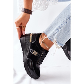 S.Barski Naisten nahkaiset kiilakengät musta Montessori 2