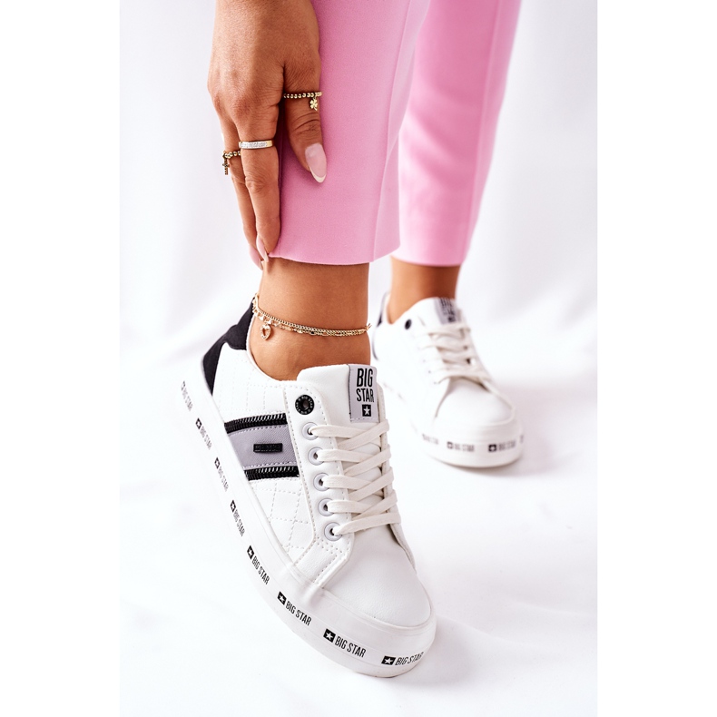 Nahka lenkkarit Big Star II274071 Valkoinen Platform 2