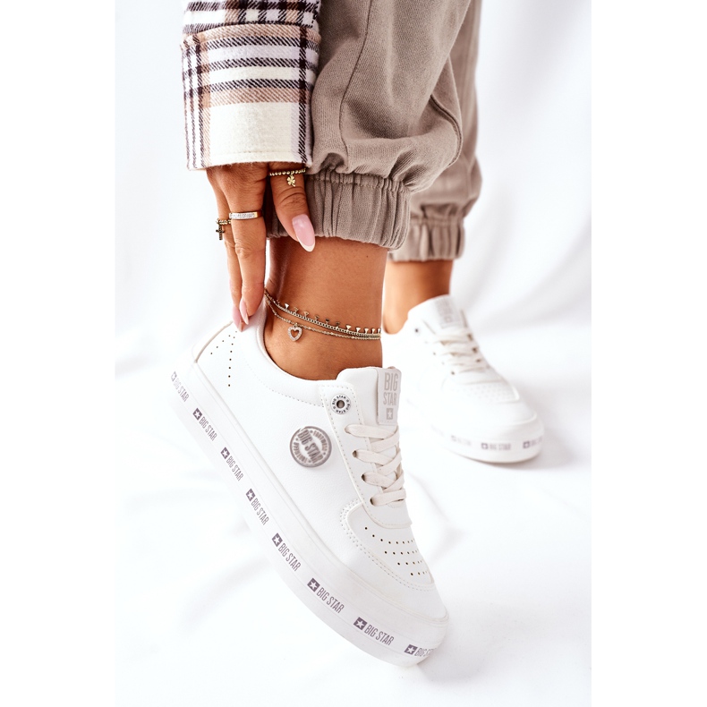 Nahka lenkkarit Big Star II274075 Platform Valkoinen 2