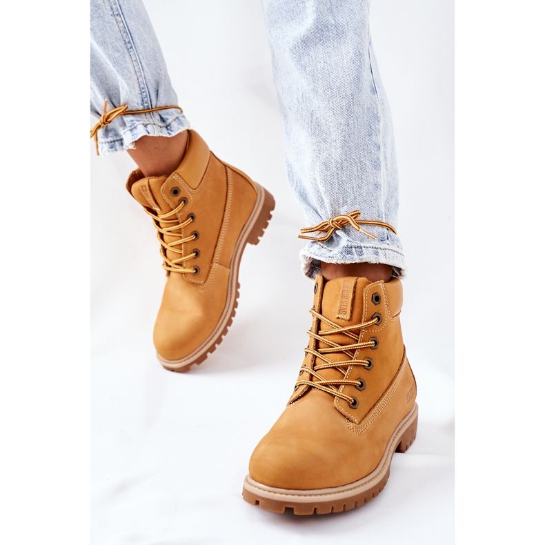 Naisten nahka vaelluskengät Big Star II274447 Camel ruskea 2