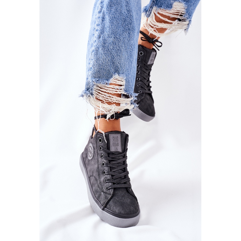 Nahkaeristetyt lenkkarit Big Star II274148 musta 2