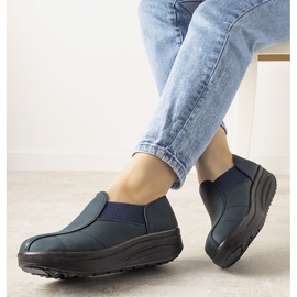 Tummansiniset kengät korkealla Spike -pohjalla sininen 1