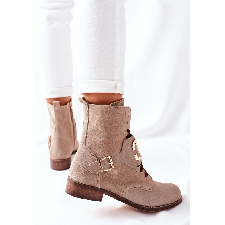 Naisten Mokkanahkainen Cappuccino Nicole 2676 Saappaat beige 1