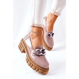 Naisten Brogues Loaferit Nahka Cappuccino Laura Messi 2339 beige 2