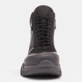 Marco Shoes Urheilulliset Mil -saappaat koristeellisella lakalla musta 1